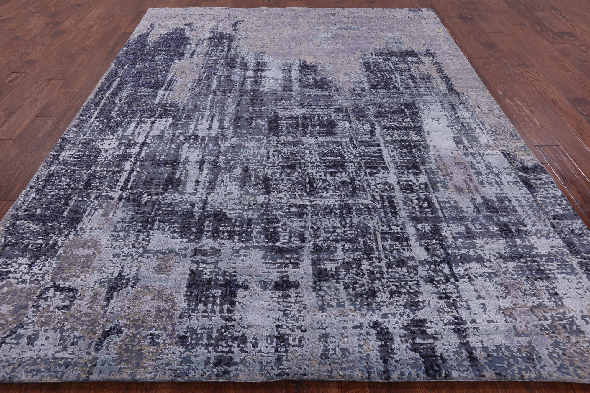 Modern Hand Knotted Wool & Silk Rug - 7' 11" X 10' 1" - Golden Nile