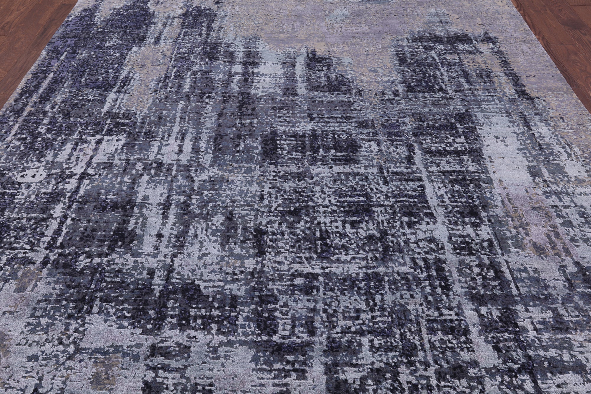 Modern Hand Knotted Wool & Silk Rug - 7' 11" X 10' 1" - Golden Nile