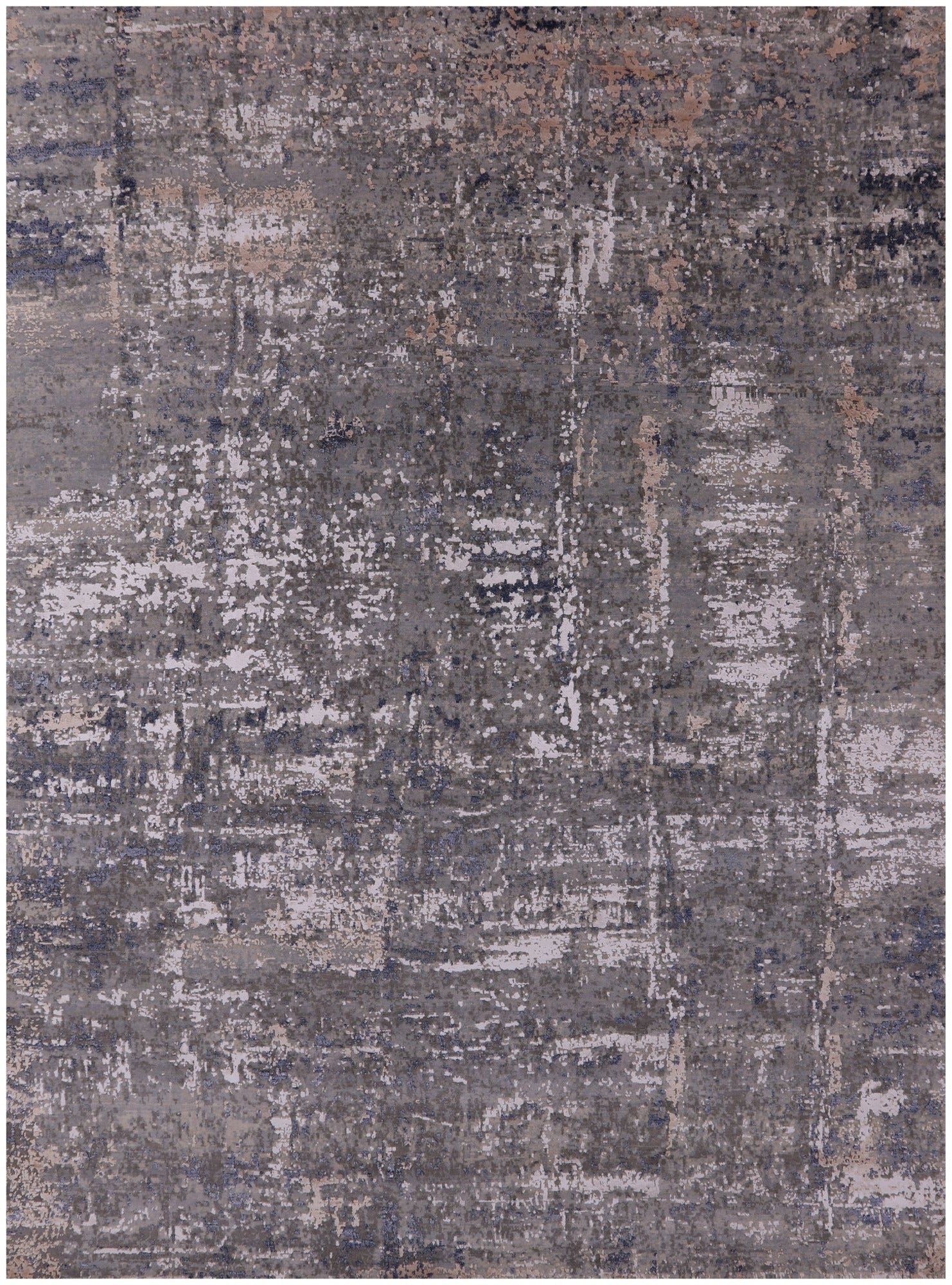 Modern Hand Knotted Wool & Silk Rug - 9' 0" X 12' 2" - Golden Nile