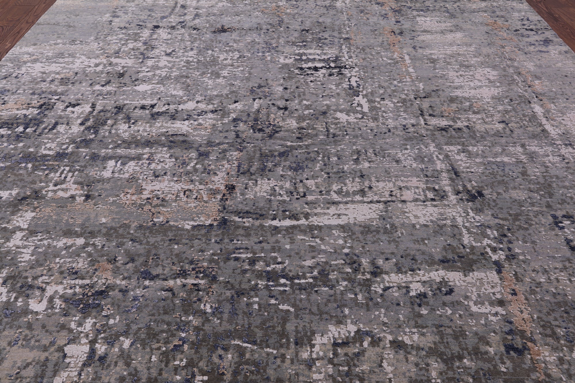 Modern Hand Knotted Wool & Silk Rug - 9' 0" X 12' 2" - Golden Nile