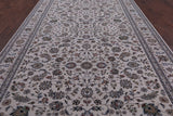 Ivory Persian Nain Hand Knotted Wool & Silk Rug - 8' 0" X 16' 1" - Golden Nile