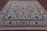 Ivory Square Persian Nain Hand Knotted Wool & Silk Rug - 8' 11" X 9' 0" - Golden Nile