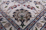 Ivory Square Persian Nain Hand Knotted Wool & Silk Rug - 8' 11" X 9' 0" - Golden Nile