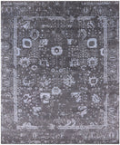Grey Modern Hand Knotted Wool & Silk Rug - 8' 1" X 10' 0" - Golden Nile