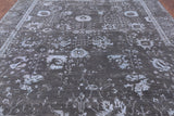 Grey Modern Hand Knotted Wool & Silk Rug - 8' 1" X 10' 0" - Golden Nile