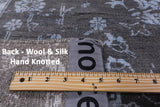 Grey Modern Hand Knotted Wool & Silk Rug - 8' 1" X 10' 0" - Golden Nile