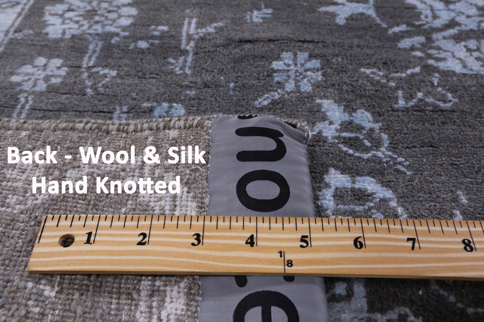 Grey Modern Hand Knotted Wool & Silk Rug - 8' 1" X 10' 0" - Golden Nile