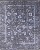 Grey Modern Hand Knotted Wool & Silk Rug - 8' 2" X 10' 0" - Golden Nile