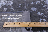 Grey Modern Hand Knotted Wool & Silk Rug - 8' 2" X 10' 0" - Golden Nile
