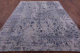 Grey Modern Handmade Wool & Silk Rug - 7' 11" X 10' 1" - Golden Nile