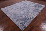 Grey Modern Handmade Wool & Silk Rug - 7' 11" X 10' 1" - Golden Nile