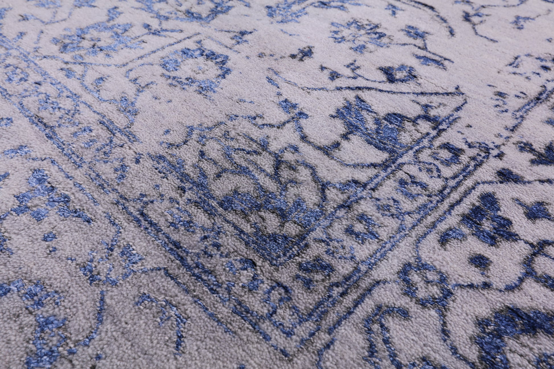 Grey Modern Handmade Wool & Silk Rug - 7' 11" X 10' 1" - Golden Nile