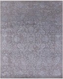 Grey Modern Hand Knotted Wool & Silk Rug - 8' 2" X 10' 0" - Golden Nile