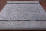 Grey Modern Hand Knotted Wool & Silk Rug - 8' 2" X 10' 0" - Golden Nile