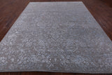 Grey Modern Hand Knotted Wool & Silk Rug - 8' 2" X 10' 0" - Golden Nile
