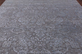 Grey Modern Hand Knotted Wool & Silk Rug - 8' 2" X 10' 0" - Golden Nile