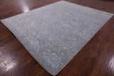 Grey Modern Hand Knotted Wool & Silk Rug - 8' 2" X 10' 0" - Golden Nile