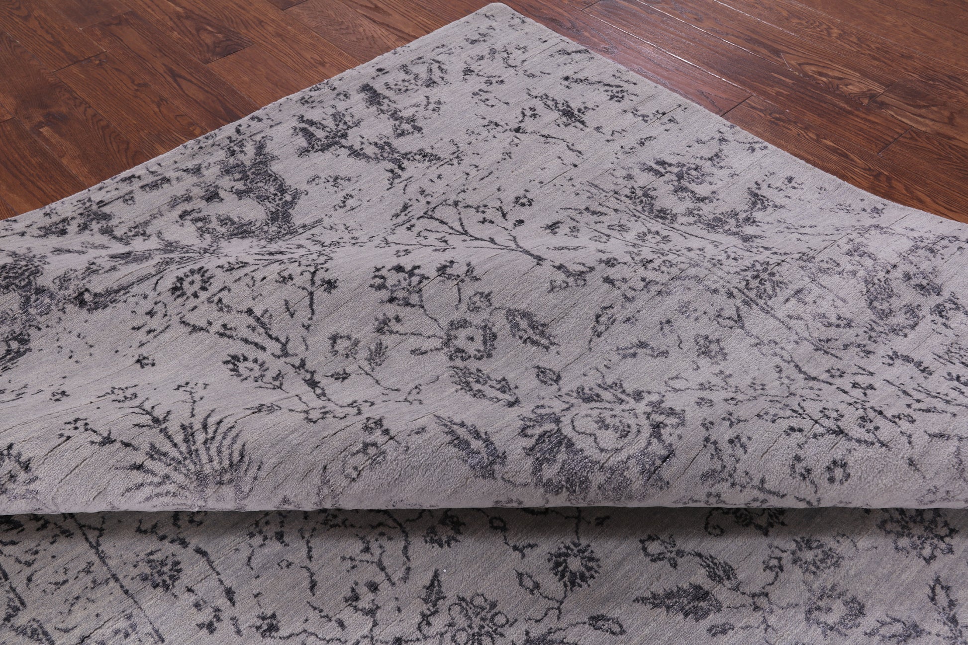 Grey Modern Handmade Wool & Silk Rug - 8' 1" X 10' 1" - Golden Nile