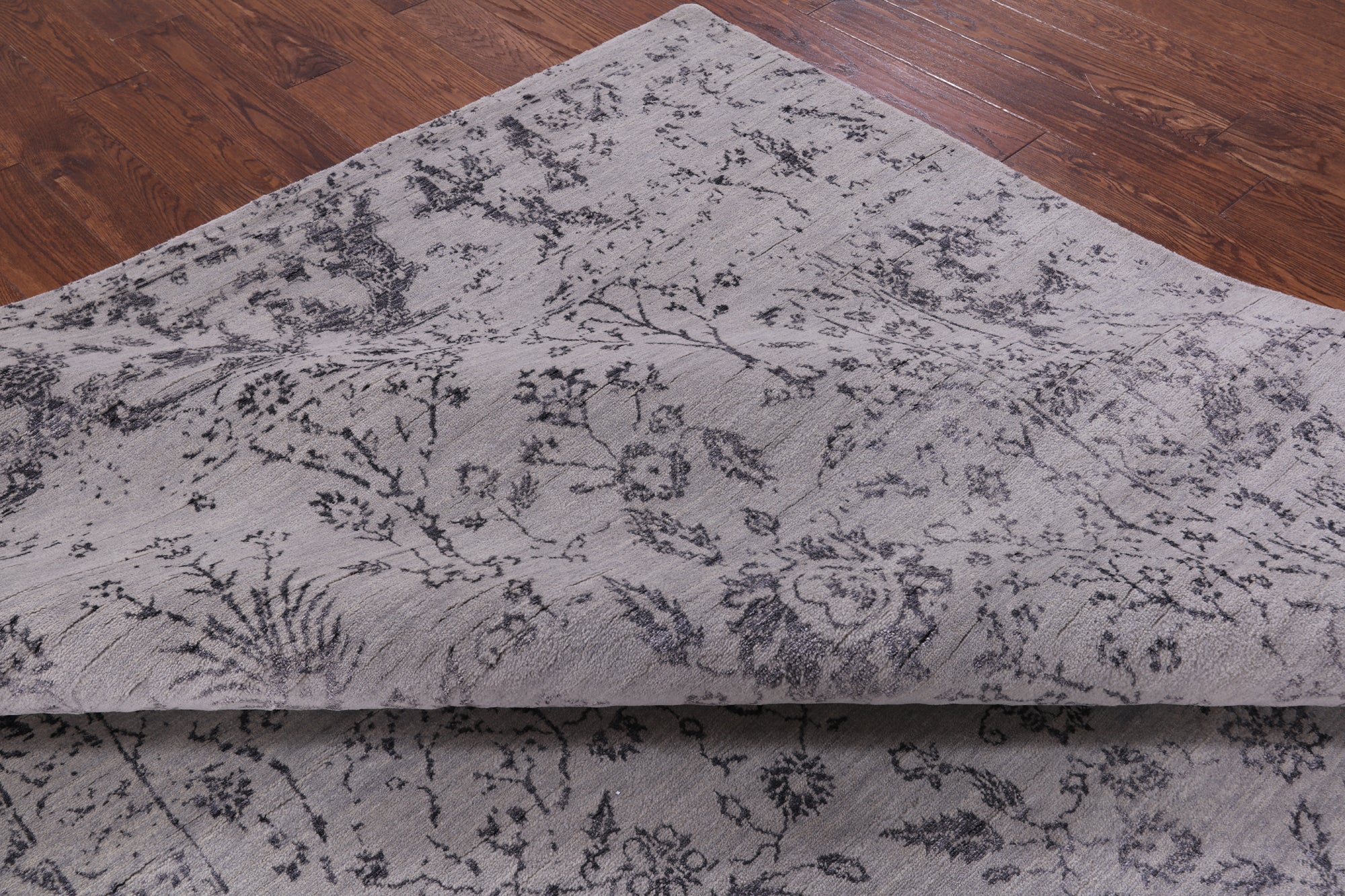 Grey Modern Handmade Wool & Silk Rug - 8' 1" X 10' 1" - Golden Nile
