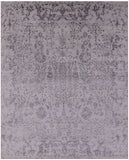 Grey Modern Handmade Wool & Silk Rug - 8' 1" X 10' 1" - Golden Nile