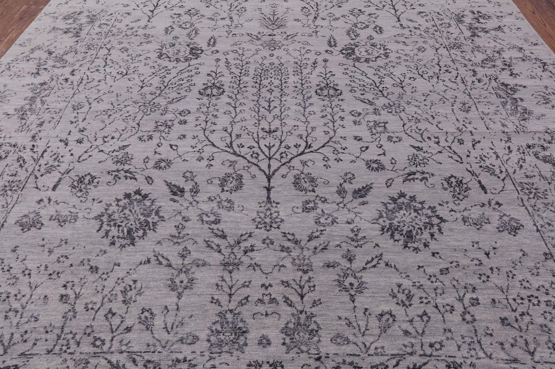 Grey Modern Handmade Wool & Silk Rug - 8' 1" X 10' 1" - Golden Nile