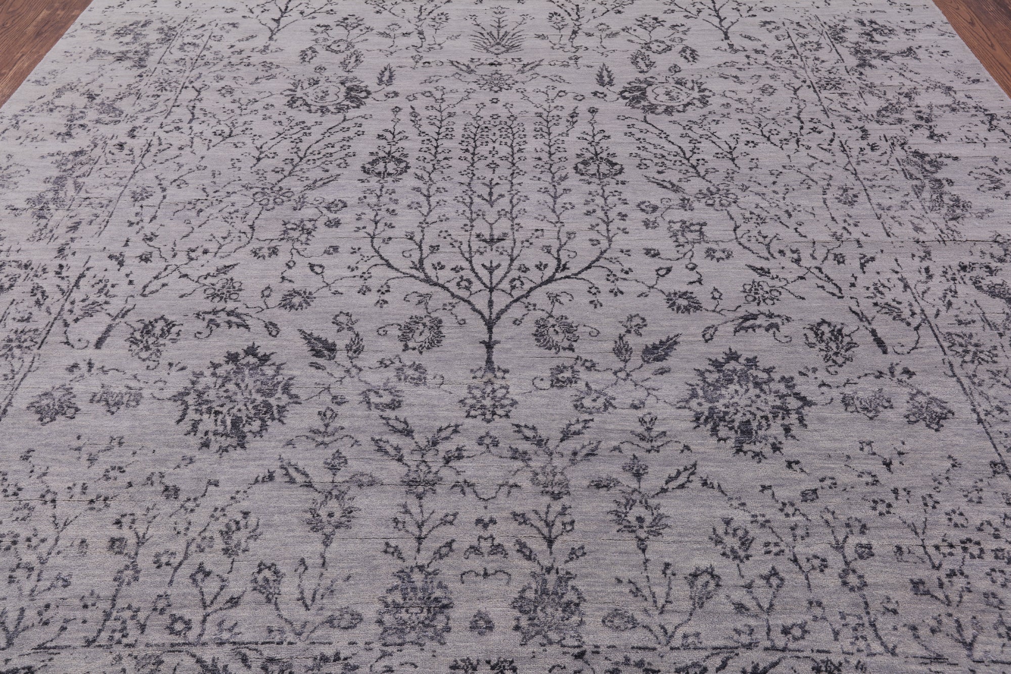 Grey Modern Handmade Wool & Silk Rug - 8' 1" X 10' 1" - Golden Nile