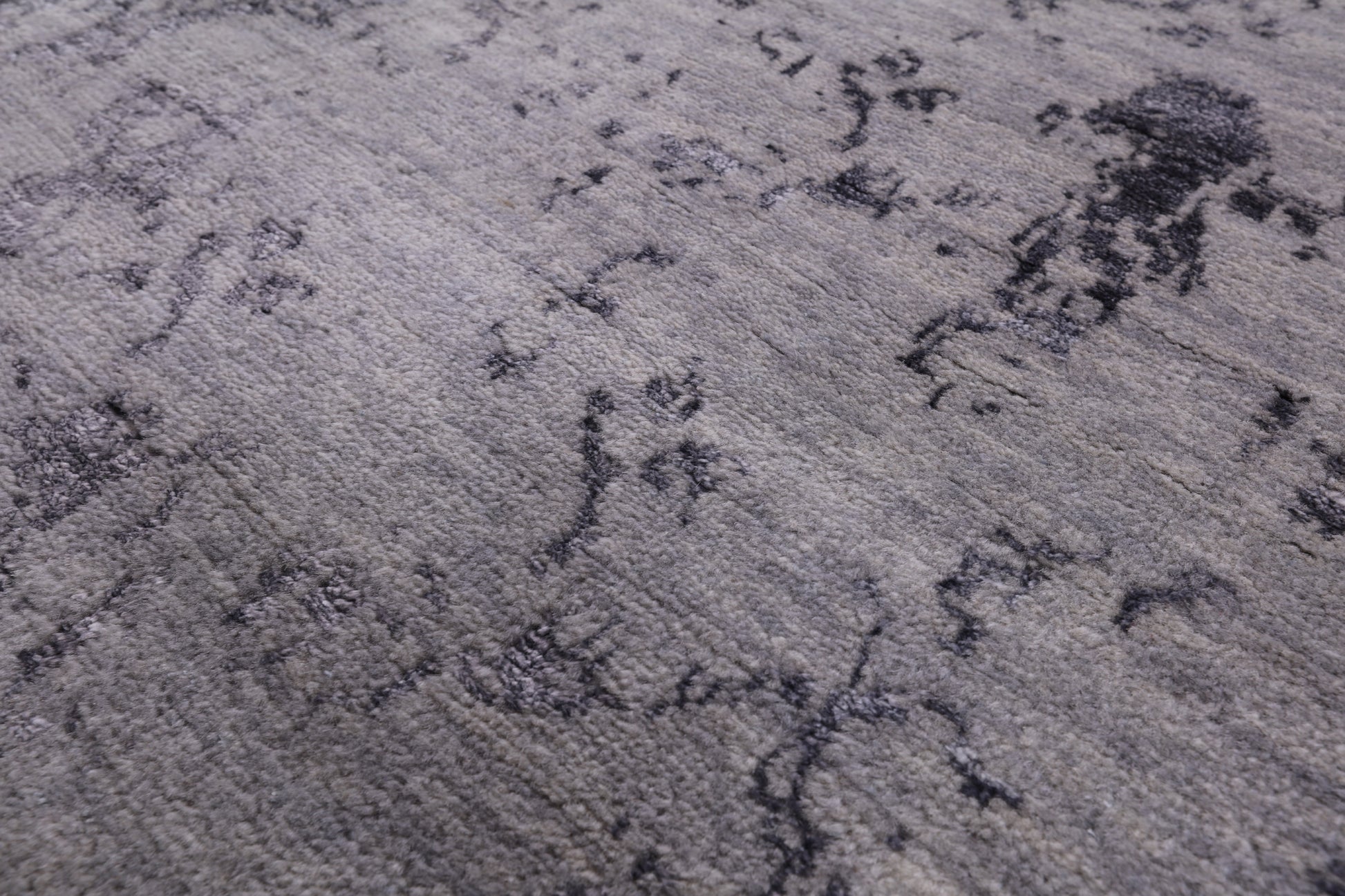 Grey Modern Handmade Wool & Silk Rug - 8' 1" X 10' 1" - Golden Nile