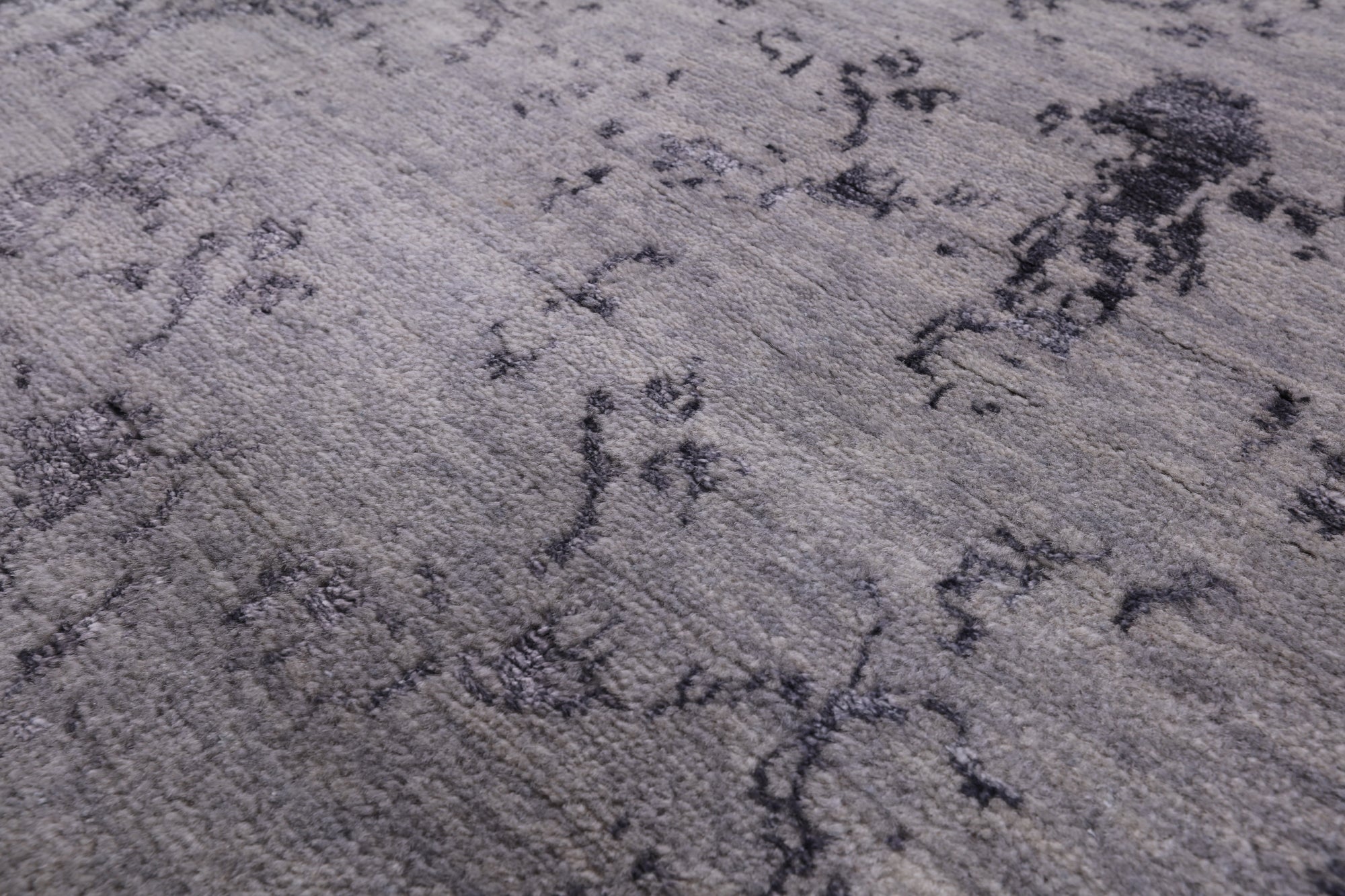 Grey Modern Handmade Wool & Silk Rug - 8' 1" X 10' 1" - Golden Nile