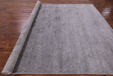 Grey Modern Handmade Wool & Silk Rug - 8' 0" X 10' 1" - Golden Nile