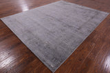 Grey Modern Handmade Wool & Silk Rug - 8' 0" X 10' 1" - Golden Nile
