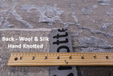 Grey Modern Hand Knotted Wool & Silk Rug - 8' 1" X 10' 0" - Golden Nile