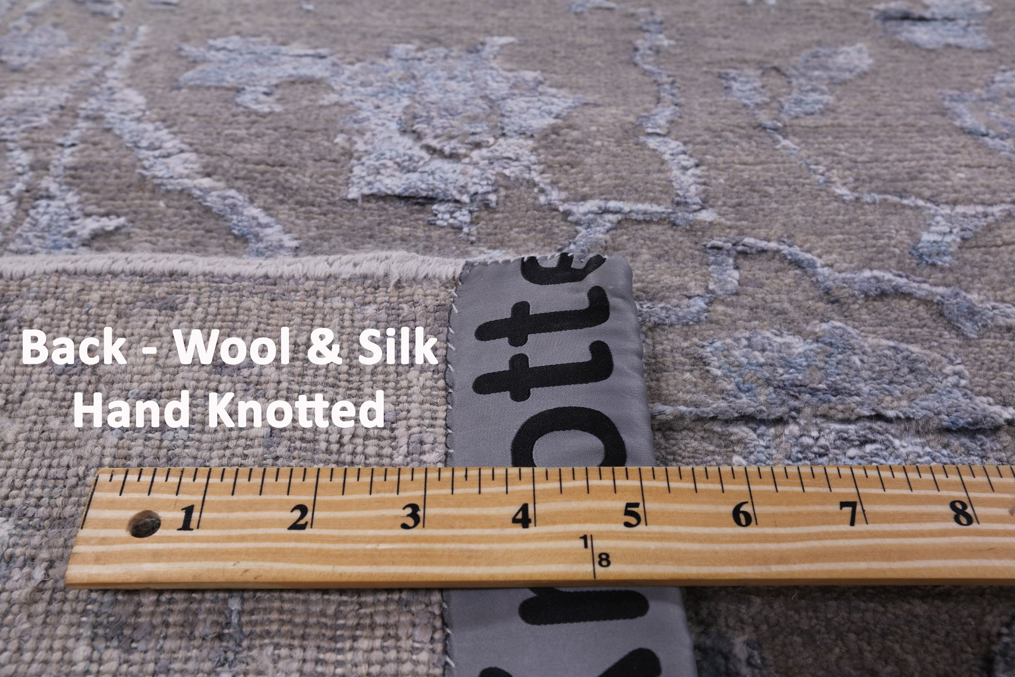 Grey Modern Hand Knotted Wool & Silk Rug - 8' 1" X 10' 0" - Golden Nile
