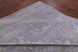 Grey Modern Hand Knotted Wool & Silk Rug - 8' 1" X 10' 0" - Golden Nile