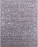 Grey Modern Hand Knotted Wool & Silk Rug - 8' 1" X 10' 0" - Golden Nile