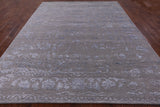 Grey Modern Hand Knotted Wool & Silk Rug - 8' 1" X 10' 0" - Golden Nile