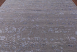 Grey Modern Hand Knotted Wool & Silk Rug - 8' 1" X 10' 0" - Golden Nile