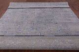Grey Modern Handmade Wool & Silk Rug - 8' 2" X 10' 1" - Golden Nile