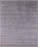 Grey Modern Handmade Wool & Silk Rug - 8' 2" X 10' 1" - Golden Nile