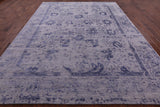 Grey Modern Hand Knotted Wool & Silk Rug - 9' 1" X 12' 1" - Golden Nile