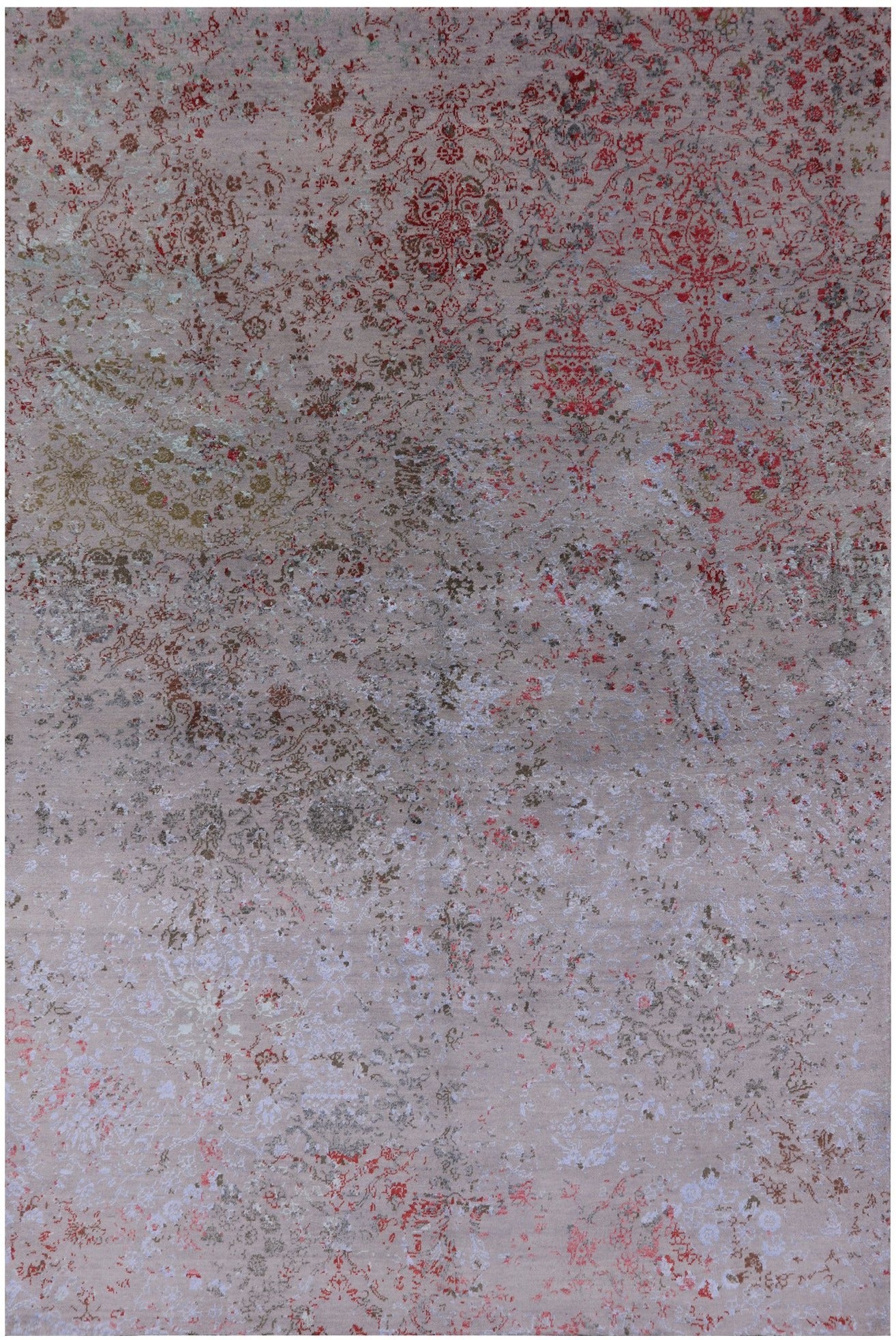 Modern Hand Knotted Wool & Silk Rug - 6' 0" X 9' 1" - Golden Nile