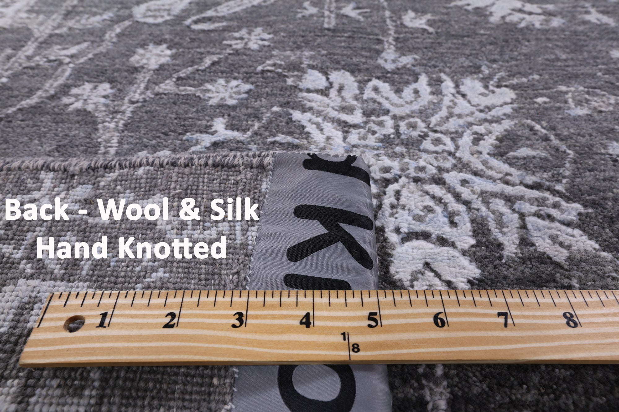 Grey Modern Handmade Wool & Silk Rug - 6' 1" X 9' 1" - Golden Nile