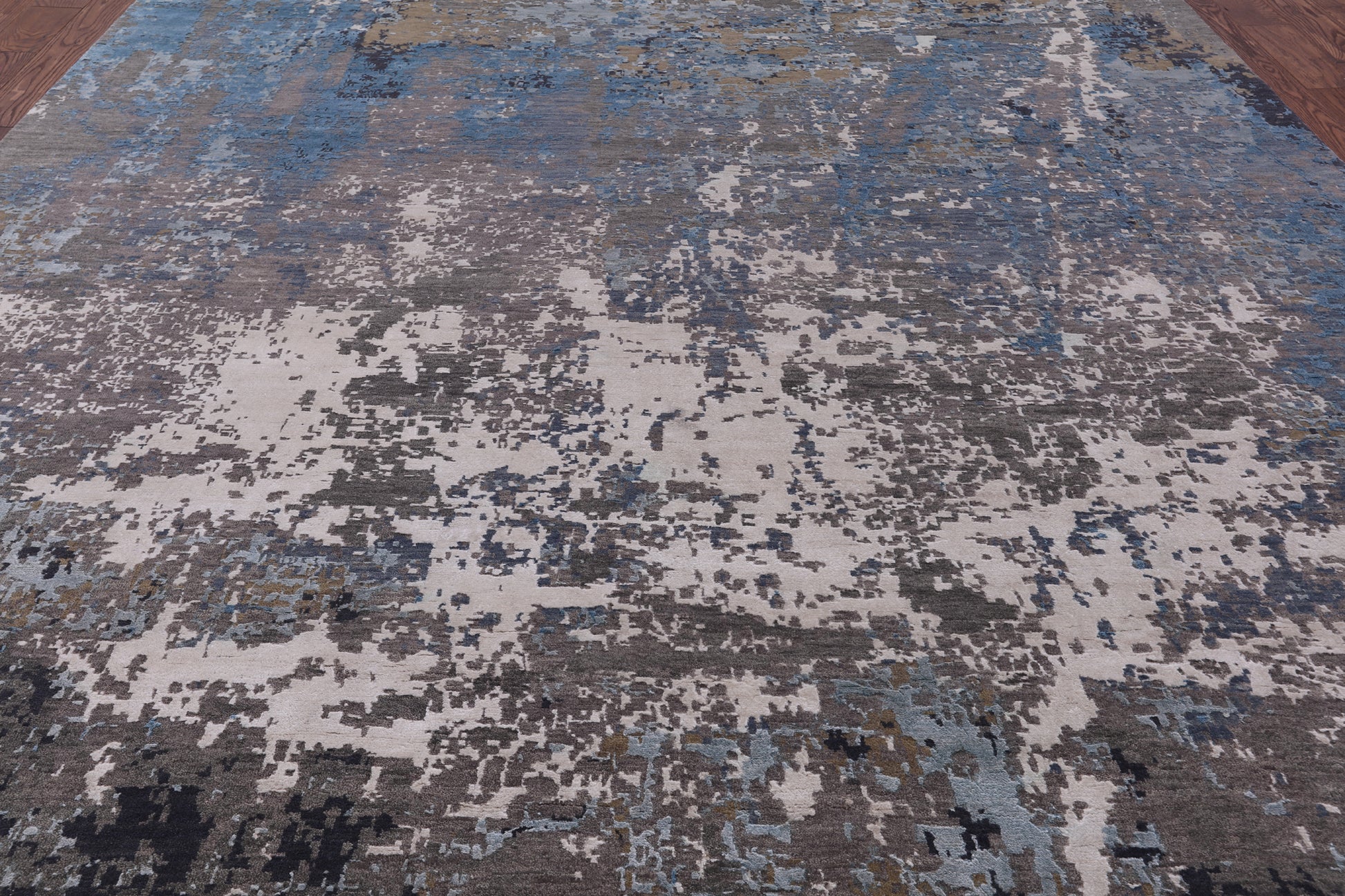 Modern Handmade Wool & Silk Rug - 9' 0" X 12' 3" - Golden Nile