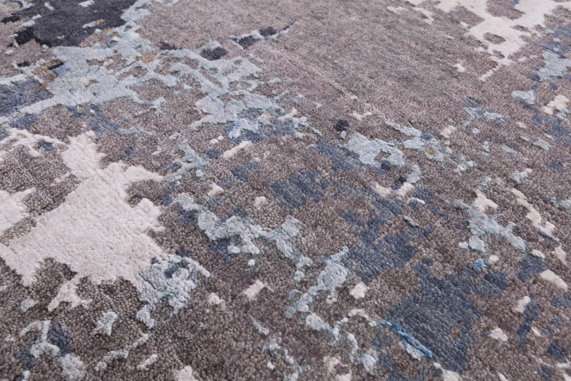 Modern Handmade Wool & Silk Rug - 9' 0" X 12' 3" - Golden Nile