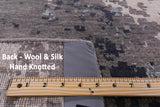 Modern Handmade Wool & Silk Rug - 9' 0" X 12' 3" - Golden Nile