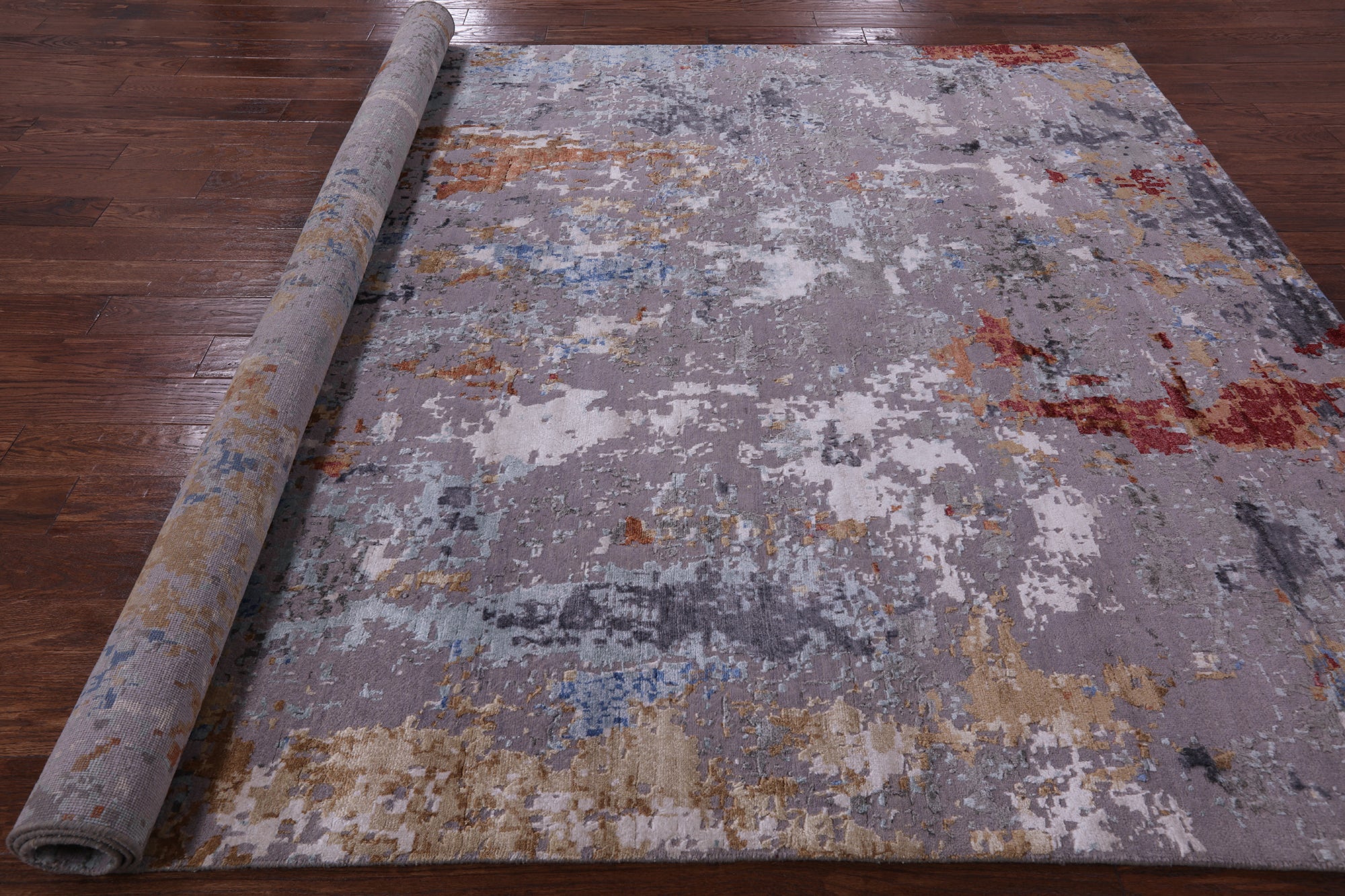 Modern Handmade Wool & Silk Rug - 8' 0" X 10' 3" - Golden Nile