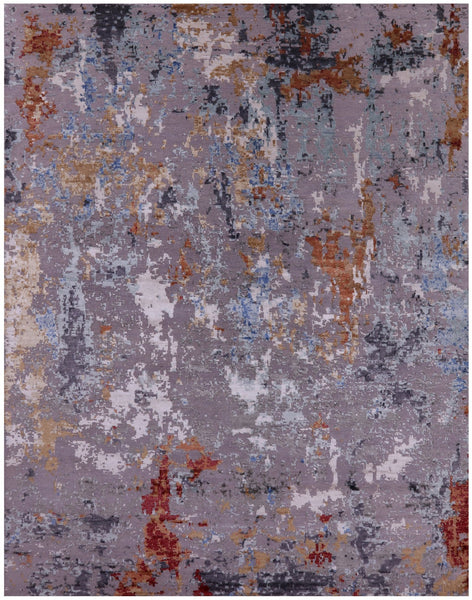 Modern Handmade Wool & Silk Rug - 8' 0" X 10' 3" - Golden Nile
