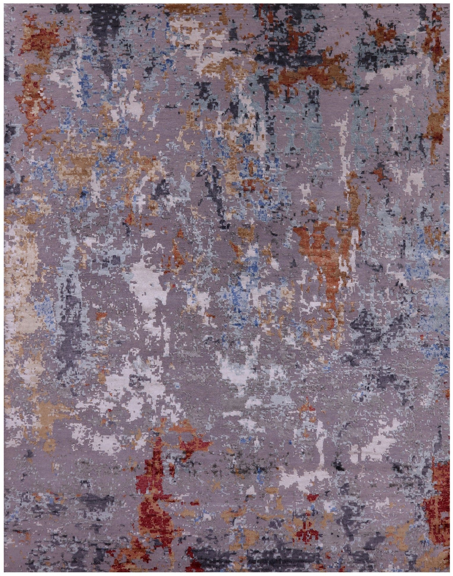 Modern Handmade Wool & Silk Rug - 8' 0" X 10' 3" - Golden Nile