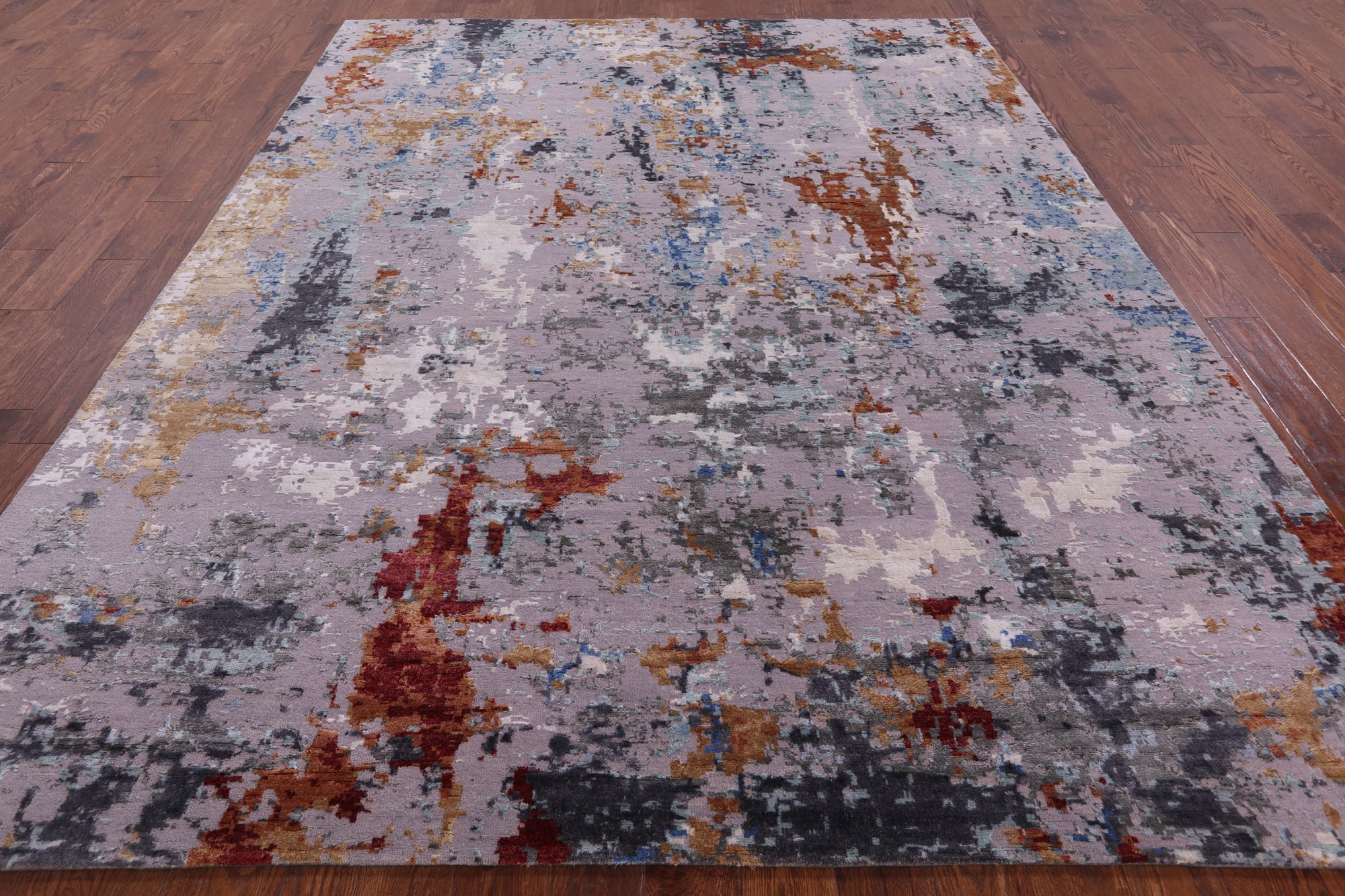 Modern Handmade Wool & Silk Rug - 8' 0" X 10' 3" - Golden Nile