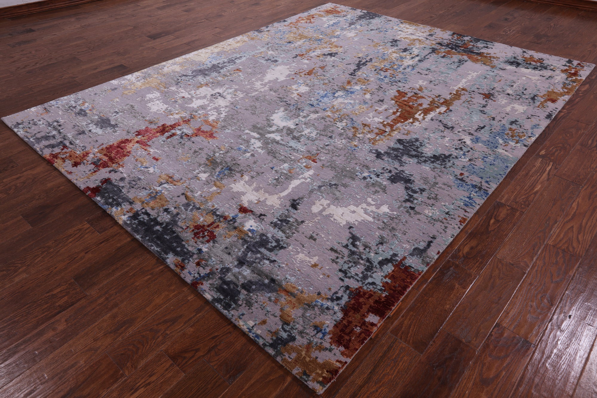 Modern Handmade Wool & Silk Rug - 8' 0" X 10' 3" - Golden Nile