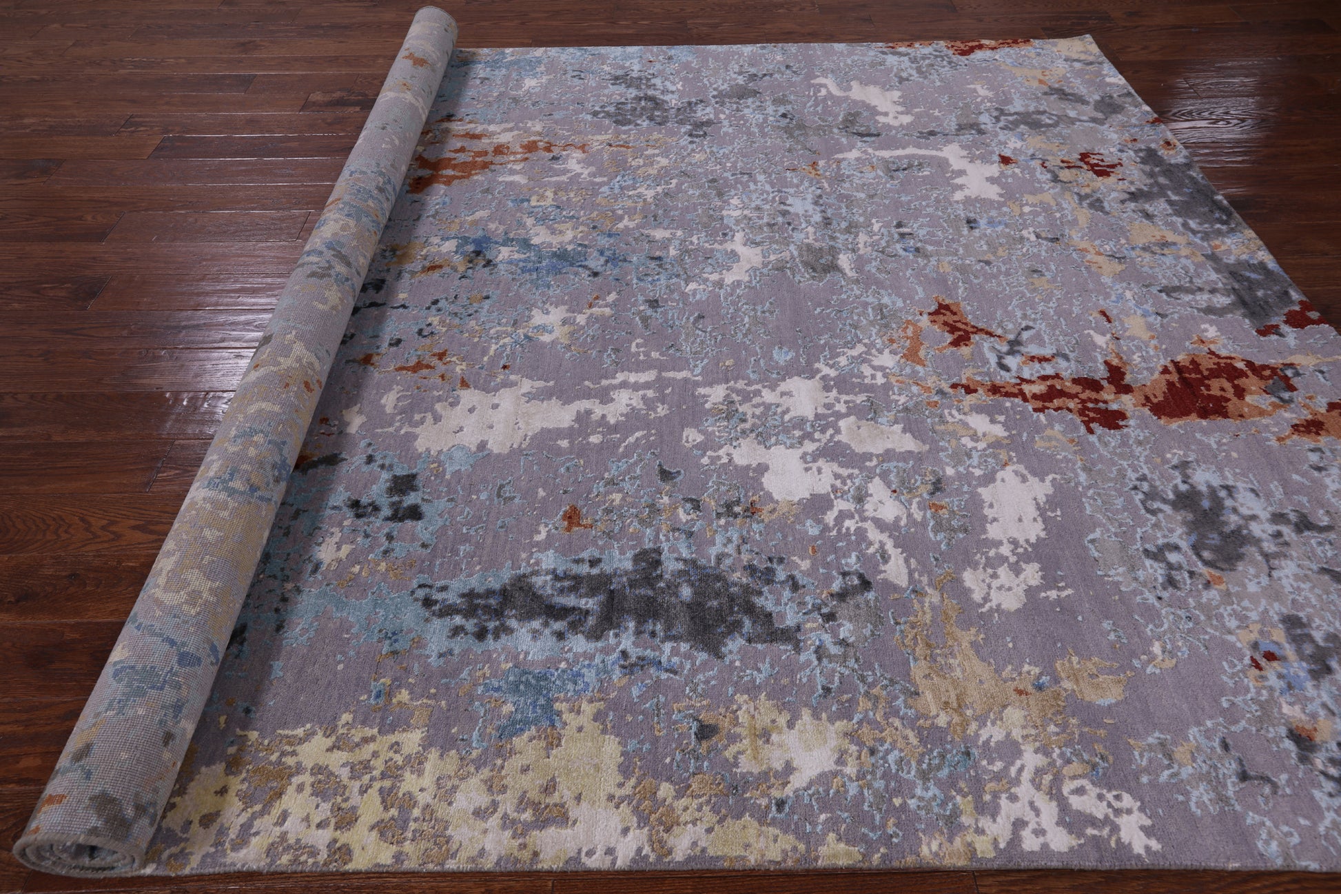 Modern Handmade Wool & Silk Rug - 8' 0" X 10' 3" - Golden Nile